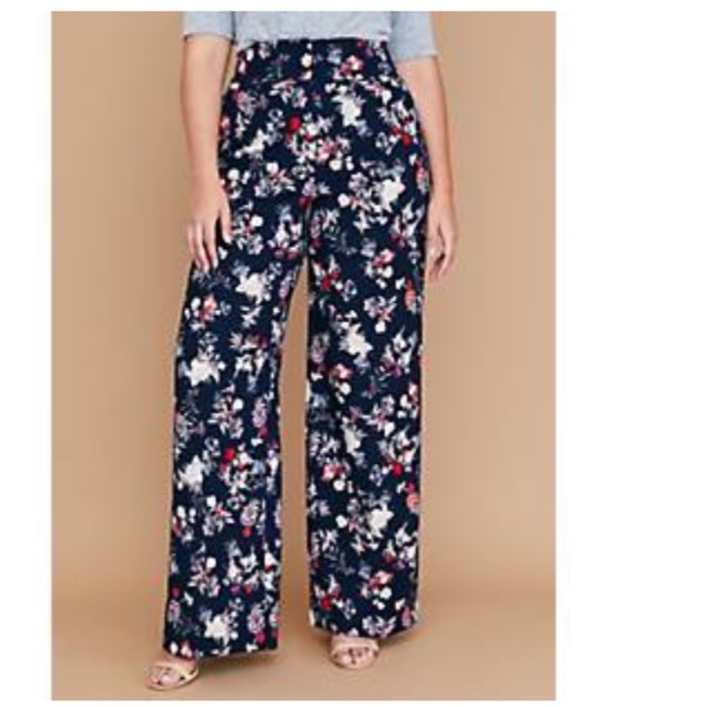 NWT Lane Bryant Allie Wide Leg Pant - Floral Crepe